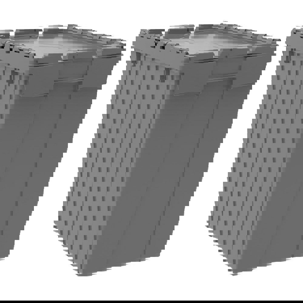 Polyethylene Attached-Lid Storage Tote: 100 lb Capacity